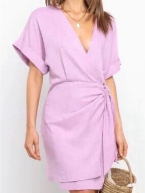 Petal & Pup Lilac Wrap Mini Dress